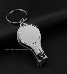 100 st anpassade logotypföretag Gift Promotional Gifts Wine Bottle Opener öppnare Keychain Key Ring Nail Clippers1348367