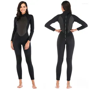 Costume da bagno da donna, materiale spesso 3 mm, muta da sub, manica lunga, caldo, nuoto invernale, surf