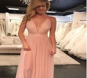 Prom Dresses Princess Pink Long Prom Dress med sidoslit Anpassade färg Anpassade storlekar CMPD348451933