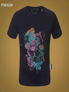 PP Fashion Men039s Designer slim fit Tshirt Summer rhine Short Sleeve Round Neck shirt tee Skulls Print Tops Streetwear c4194863