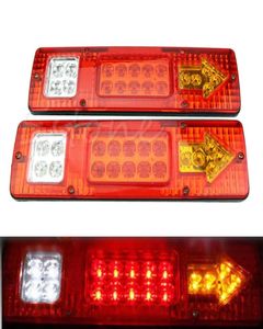 2PCS 12V 19 LEDカートレーラートラックリアテールライト停止ブレーキターンシグナルライトインジケーターランプテールライトキャラバンバスRV CAMPER5079579