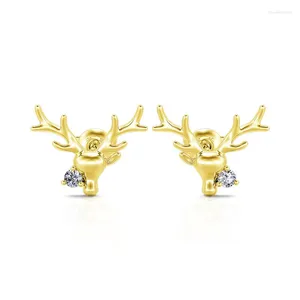 スタッドイヤリングHuitan Classic Elk Antlers for women for women gold colorクリスマスイヤーアクセサリー