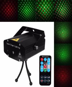 Hela Mini LED -projektor DJ Disco Light med fjärrkontroller Röda och gröna scenbelysningar Xmas Party Wedding Club Show Laser 8607931