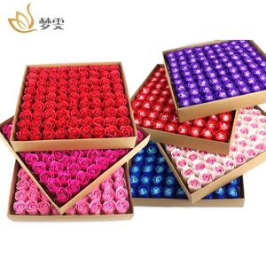 81PCS Floral Scented Rose Soap Flower Petal Bath Body Plant Essential Oil Gift for Wedding Party 240305
