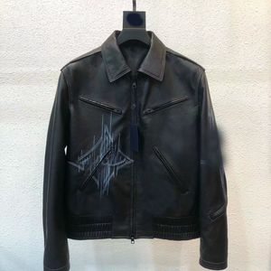 Ny designer Men's Casual Fashion Jacket Vintage High Street Leather Jacket Bär en snygg Slim-Fit High Quality Leather Jacket