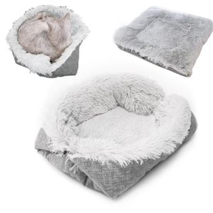 Kennels & Pens Foldable Washable Pet Dog Cat Sleeping House Nest Plush Bed Winter Warm Pets Soft Mats2534