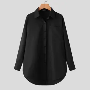 Women's Blouses Breathable Lady Top Chic Versatile Single-breasted Back Buttoned Soft For Commuting Work Style Button-down Women