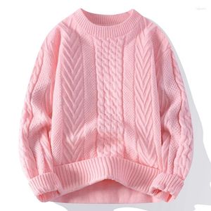Men's Sweaters Men White O-Collar Clothes Winter Vintage Sweater Coats Solid Striped Pullover Mens Turtleneck Autumn 4XL-M