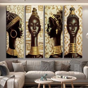 Mulher negra africana posters e impressões pintura em tela imagens de arte de parede para sala de estar decoração de casa sem moldura2377