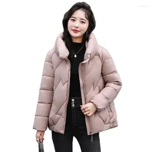 Damen Trenchcoats Herbst Winter Daunenbaumwolljacke Frauen 2024 Lose Kapuzenmantel Reine Farbe Oberbekleidung Mode Verdicken Parka Mantel