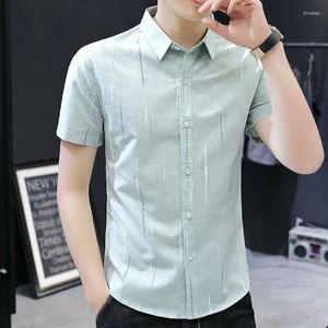 Men's Dress Shirts Male Top With Print Shirt And Blouse Striped Clothes For Office Business Collar Fashion 2024 Designer Casual High Quality