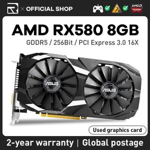 AMD JIESHUO RX 580 8GB Radeon Graphics Card GDDR5 256Bit 2304SP Computer Play Game Video GPU RX580 8G Video Such As KAS ETC