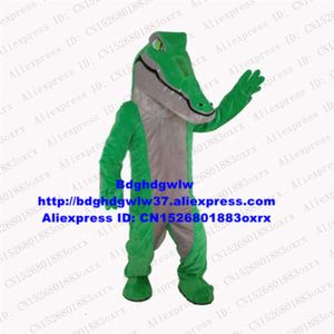 Costumi mascotte Coccodrillo verde Alligatore Costume mascotte Personaggio dei cartoni animati per adulti Vestito Istruzione Mostra Halloween All Hallows Zx1258