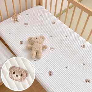 Baby Crib dopasowany arkusz łóżka w stylu koreański bawełniane dzieci urodzone dzieciom pościel kołyskową Mattress Cover 240307