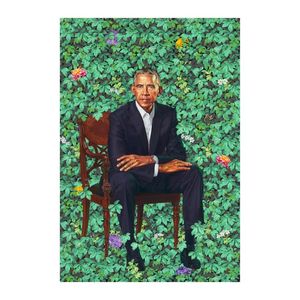 バラク・オバマの肖像画Kehinde Wiley Painting Poster Print Home Decor FramedまたはUnframed Popaper Material289r