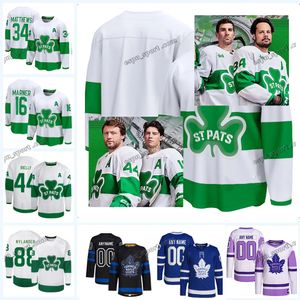 Hot Sale 34 Auston Matthews hockey jersey 16 Mitchell Marner toronto maple leaf Nylander Ryan Reaves Morgan Rielly Max Domi Tyler Bertuzzi 64 Kampf jerseys