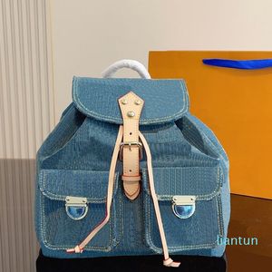 2024 حقائب الظهر Women Denim Bookbags Fashion All-Match Classic كبيرة السعة متعددة الوظائف