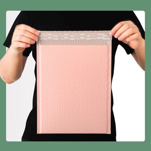 Pink Foam Umschlagbeutel Selbstversiegel -Mailer gepolsterte Versandumschläge mit Bubble Mailing -Paketen Polsterfolien Kurierbeutel 5 Größe Poly Wrap PolyMailer Verpackung