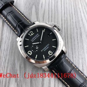 Orologio da uomo di design meccanico automatico di lusso Collezione Lumino Pam01356 Vetro zaffiro Cinturino in pelle di vitello 44 mm Movimento svizzero Orologi da polso sportivi DUTZ