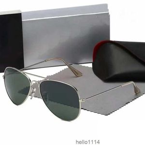 Occhiali da sole firmati da uomo Occhiali da sole Ray di lusso con montatura nera Bans Fascia da uomo da donna Sonnenbrille Eyewear Lenti in vetro dorato in metallo Bans