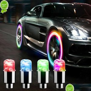 Luzes decorativas Novo 4 Pcs Tampa da Roda Carro Pneu Air Vae Stem LED Light Er Acessórios para Bicicleta Motocicleta Waterproo Drop Delivery Otzgi