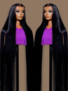 40 Inch Bone Straight Human Hair Lace Frontal Wigs Brazilian 13x4 13x6 Hd Front For Women Pre Plucked 200% 240229