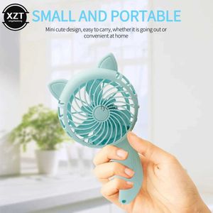 Electric Fans Mini Portable Hand-pressure Fan Hand-held Cartoon Color Travel Home OfficeH240313