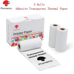 Phomemo Självhäftande PO-papper Transparent termiskt papper för Phomemo M02 M02S M02 Pro Printer Printable Sticker Label Paper 201269x