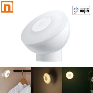 Control New Xiaomi Mijia Night Light 2nd Bluetooth Version Magnetic Attraction Night Lamp 360 Rotating Adjustable Infrared Body Sensor