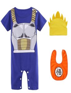 Baby Boy Rompers Ubrania Noworodka DBZ Cartoon Stroje Niemowlę Anime Cosplay Toddler Toddler Cotton Playsuit Costume 2103095783879