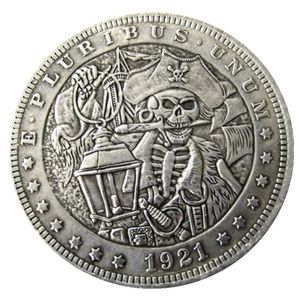 HB16 Hobo Morgan Dollar Skull Zombie szkielet kopia monety mosiężne ozdoby rzemieślnicze