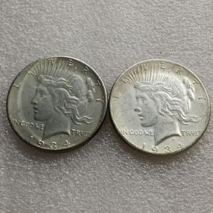 US head-to-head 1934 Peace Dollar Two face Copy Coin - 240I