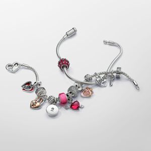 Högkvalitativ 925 Sterling Silver Charm Armband Set Butterfly Pendant Luxury Earrings Designer Halsband Fit Pandoras Bangle Ladies Populära smyckespresent