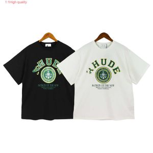 2023夏の新しいファッションブランドルーズTシャツデザインセンスRHUDEプリント半袖