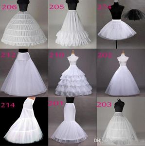 Tutu Petticoats 10 Styles White A Line Balll Gown Mermaid Wedding Party Dresses Underskirts glider Petticoats med Hoop Hoopless CR2876358
