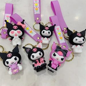 2024 New Cross-dress Cute Kuromi Keychain Lovers Doll Anime Cute Bag Pendant Dolls Car Keyring Child Girls Gifts