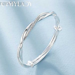 Bangle 925 sterling silver original pretty weave bracelets Bangles for women fashion party wedding engagement jewelry Adjustable size ldd240312