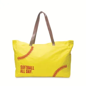 Baseball Tote Handbag Oversize Canvas Beach Travel Bag Tote bags for men and women