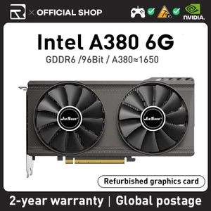 Jieshuo Nvidia LNTEL A380 6GB Video Grafikkort GDDR6 GPU 96-BIT 8PIN A380 6G PC Desktop Game Office KAS RVN CFX ETH ETC