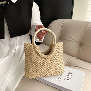 Beach Bags Korean Handwoven Bucket Bag Spring Large Capacity Grass Woven Shoulder Seaside Beach