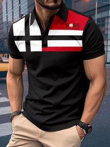 Polos masculinos Europa Estados Unidos lapela camisa polo de manga curta absorvente respirável primavera verão outono de alta qualidade