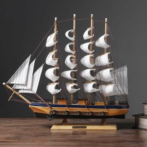 Modello di barca a vela in legno in stile mediterraneo, decorazione per armadietto del vino, arredamento artigianale per barche in legno 210607255I