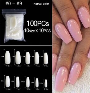 100 PCS500st Box UV Gel Full Cover Acrylic Clear and Natural False Nail Ballerina Coffin Fake Nails Diy Manicure Tips TOOBLUT TOO9747651
