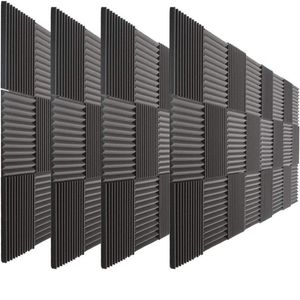 72 Pack Acoustic Foam Wedge Soundproof Home Theater Recording Studio Akustisk behandling Ljudabsorption Svampar Väggpaneler 1262Q