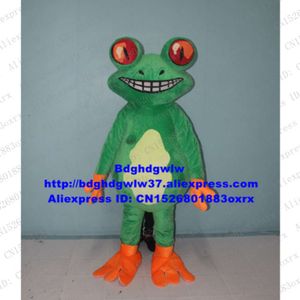 Trajes da mascote sapo verde sapo bufonid bullfrog mascote traje adulto personagem dos desenhos animados roupa produtos competitivos showtime palco adereços zx2182
