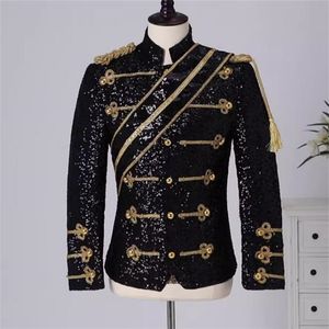Jaqueta masculina blazer corte europeu palco de lantejoulas 240220