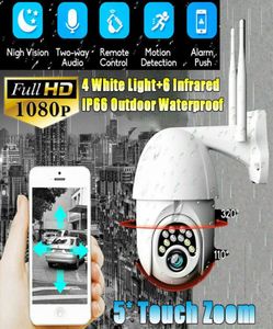 Telecamera IP WIFI HD 1080P Telecamera IP wireless esterna CCTV PTZ Smart Home Security IR Cam Allarme di localizzazione automatica 10 LED Telefono impermeabile Remo3330941