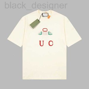 Męskie koszulki Projektant Gu Gujia poprawna edycja High Edition 24ss Nowy klasyczny haftowany rakieta krótkie rękawowe T-shirt dla mężczyzn i kobiet luźne wszechstronne B2TV