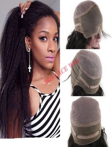 Kinky Straight 360 Lace Wig 130 Density Brazilian Virgn Italian Coarse Yaki 360 Full Lace Wigs With Baby Hair Glueless Wig For Wo6732806