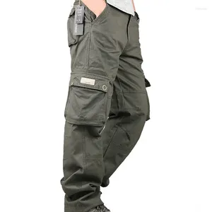 Мужские брюки-карго с несколькими карманами, военная тактическая мужская верхняя одежда, повседневные свободные прямые брюки, длинные брюки, большие размеры 40